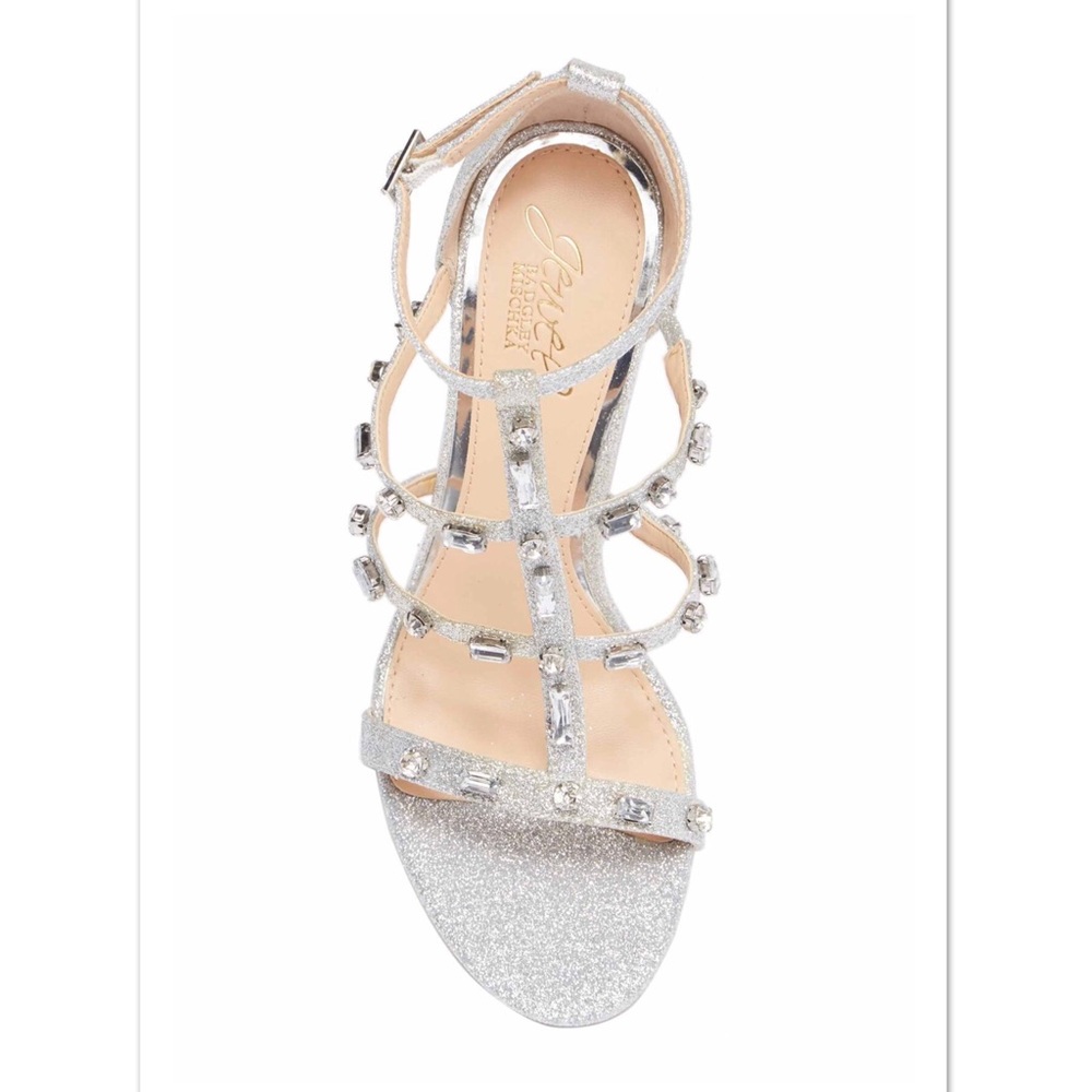 💗HP💗 Jewel Badgley Mischka Adela silver heels - Picture 3 of 5